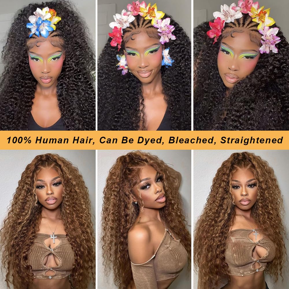 Water Wave Glueless 5x5 Lace Closure Wig Pre Cut 180% Density HD Lace Human Hair Wig With Curls Pre Bleached Lace Knots Glueless Wig for Women