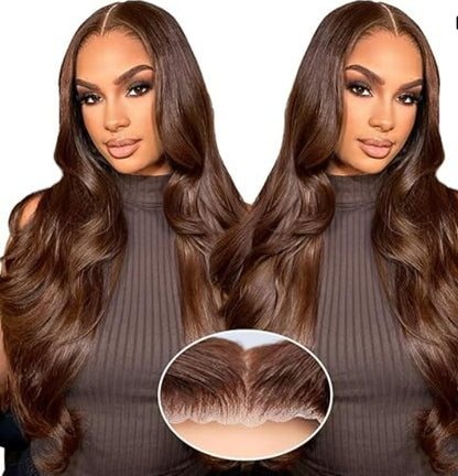 Glueless 5x5 HD Lace Closure Wigs Human Hair 5x5 Body Wave Closure Wig for Women  Human Hair Pre Plucked with Baby Hair 180% Density 5x5 Closure Wig True to length