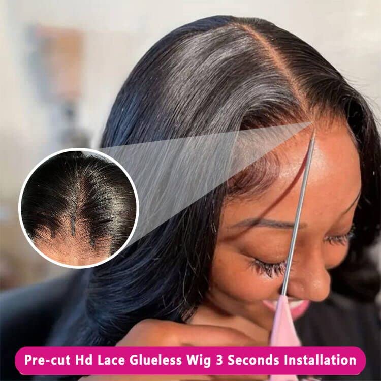 Straight Glueless Wigs Human Hair Pre Plucked 5x5 HD Lace Closure Wigs Human Hair for Black Women Pre Cut Lace for Beginners With Baby Hair