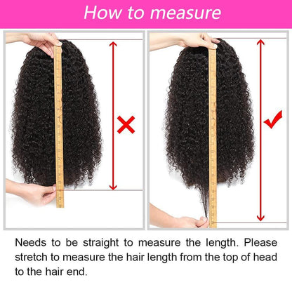 Glueless Kinky Curly 5x5 Lace Closure Wig Kinky Curly Pre Cut Lace Human Hair Wig Pre Plucked Pre Bleached Lace Knots Glueless Wig for Women