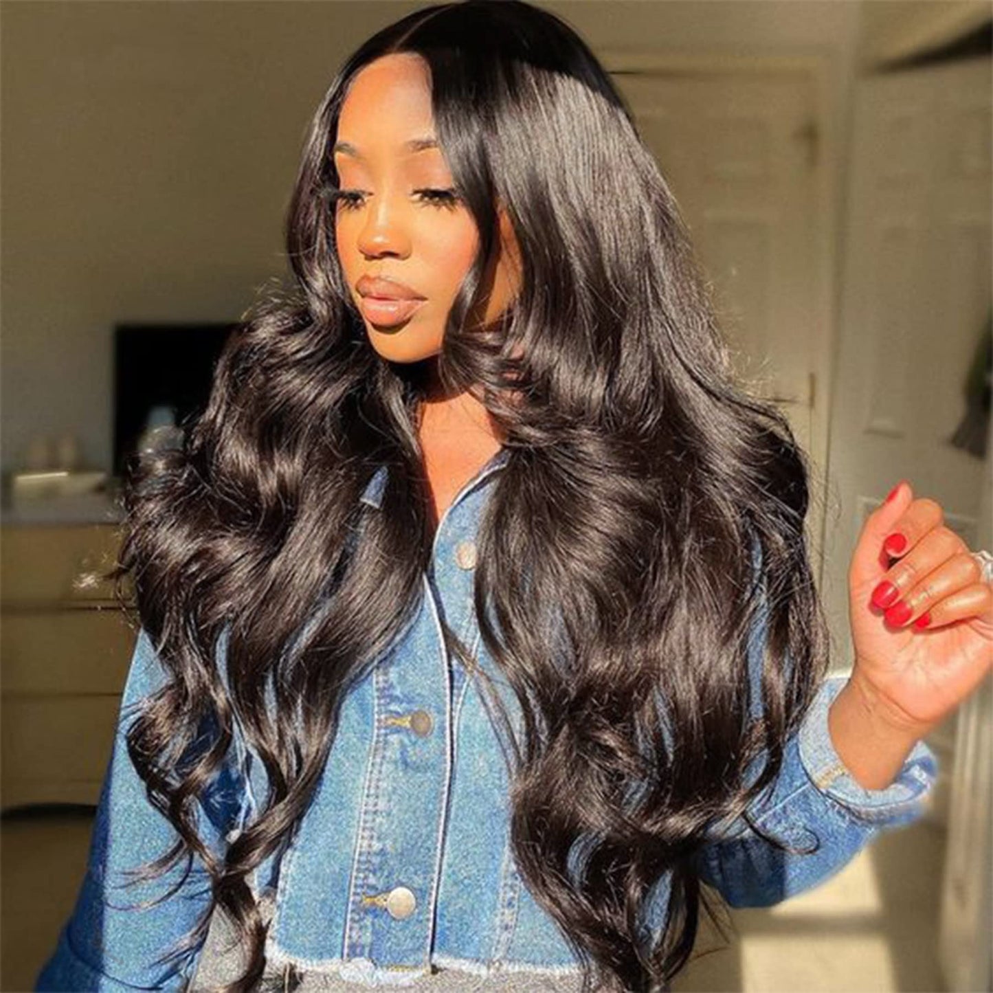 Glueless 5x5 HD Lace Closure Wigs Human Hair 5x5 Body Wave Closure Wig for Women  Human Hair Pre Plucked with Baby Hair 180% Density 5x5 Closure Wig True to length