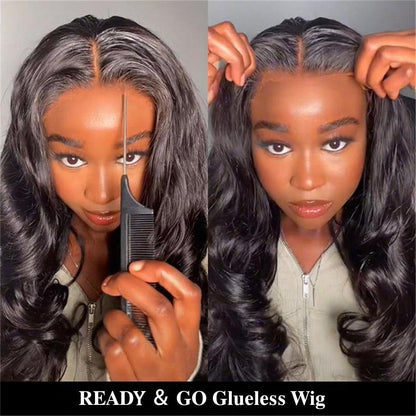 Glueless 5x5 HD Lace Closure Wigs Human Hair 5x5 Body Wave Closure Wig for Women  Human Hair Pre Plucked with Baby Hair 180% Density 5x5 Closure Wig True to length