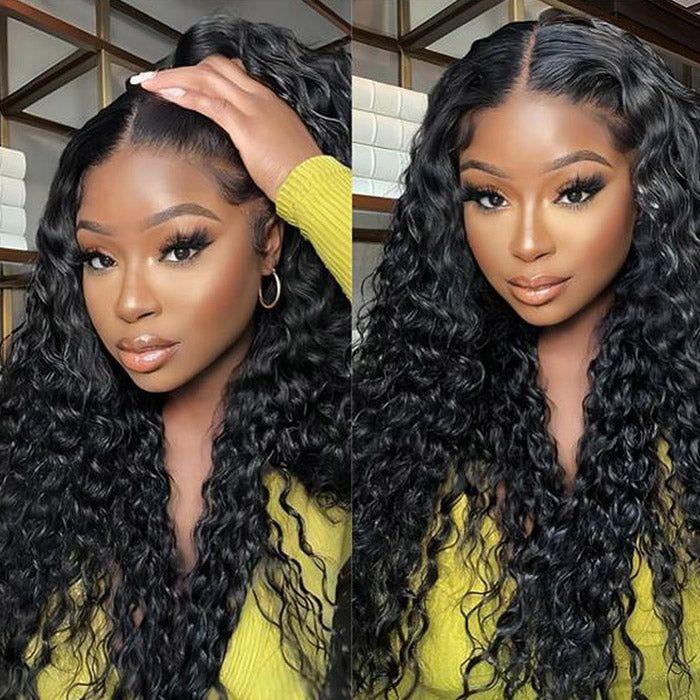 Deep Wave Glueless 5x5 Lace Closure Wig Pre Cut Lace Human Hair Wig With Curls Pre Bleached Lace Knots Glueless Wig for Women