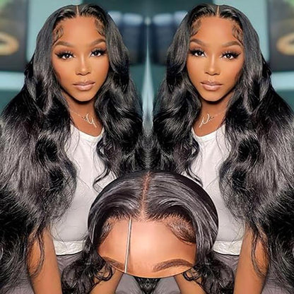 Glueless 5x5 HD Lace Closure Wigs Human Hair 5x5 Body Wave Closure Wig for Women  Human Hair Pre Plucked with Baby Hair 180% Density 5x5 Closure Wig True to length