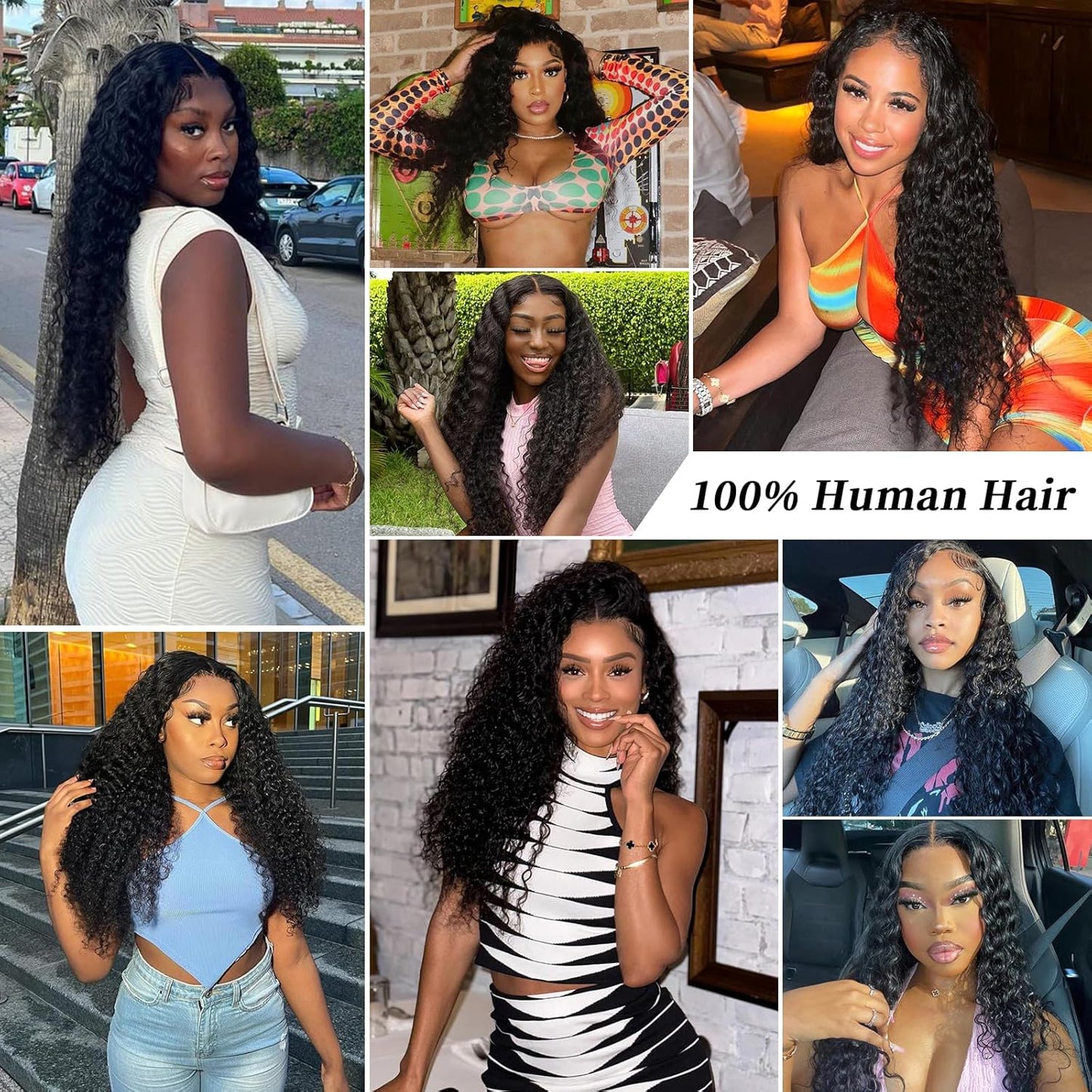13x6 Deep Wave Lace Front Wigs Human Hair Wigs for Women 180% Density HD Transparent Deep Curly Lace Frontal Wigs Human Hair Pre Plucked with Baby Hair Natural Color