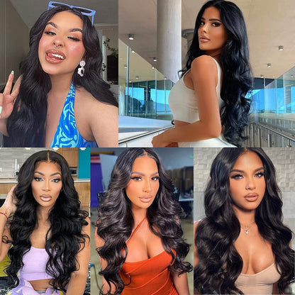 Glueless 5x5 HD Lace Closure Wigs Human Hair 5x5 Body Wave Closure Wig for Women  Human Hair Pre Plucked with Baby Hair 180% Density 5x5 Closure Wig True to length