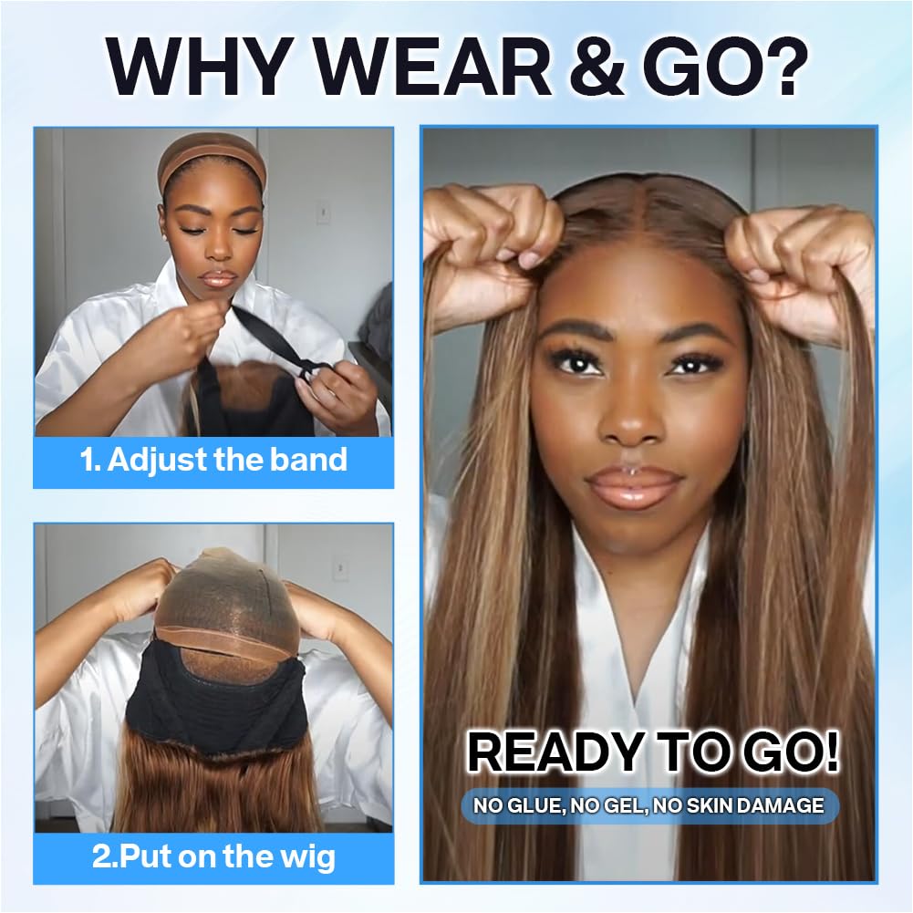 4/27 Highlight Ombre Blonde Straight Glueless 5x5 Lace Closure Wig Pre Cut Lace Human Hair Wig With Curls Pre Bleached Lace Knots Glueless Wig for Women