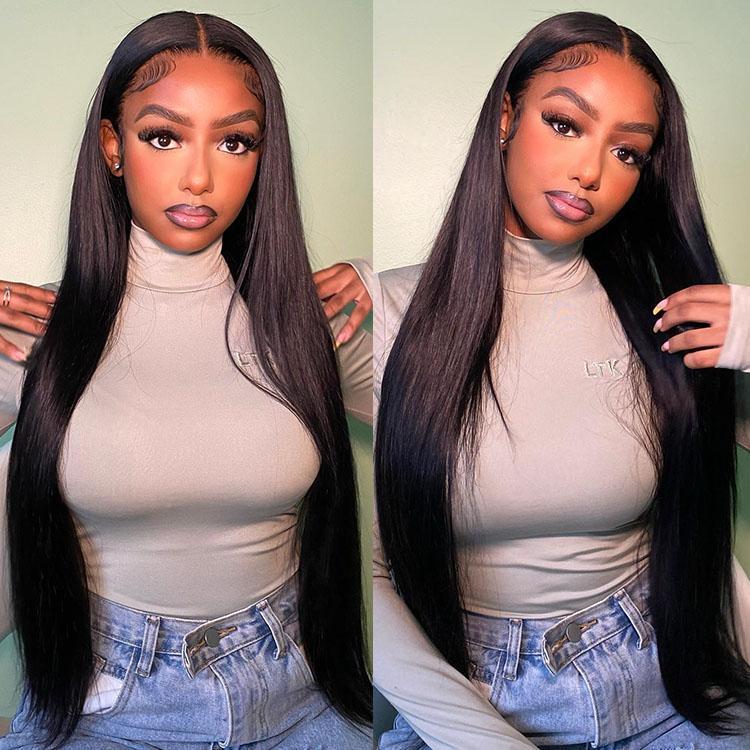 Straight Glueless Wigs Human Hair Pre Plucked 5x5 HD Lace Closure Wigs Human Hair for Black Women Pre Cut Lace for Beginners With Baby Hair