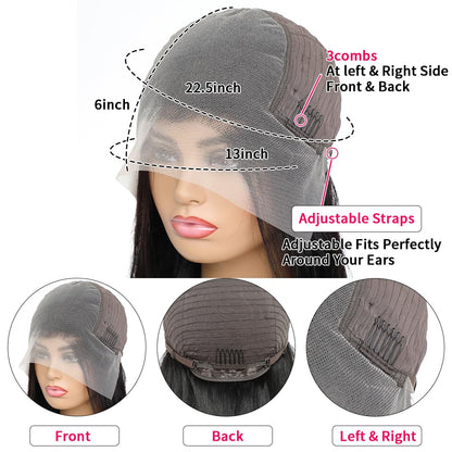 13x6 Deep Wave Lace Front Wigs Human Hair Wigs for Women 180% Density HD Transparent Deep Curly Lace Frontal Wigs Human Hair Pre Plucked with Baby Hair Natural Color